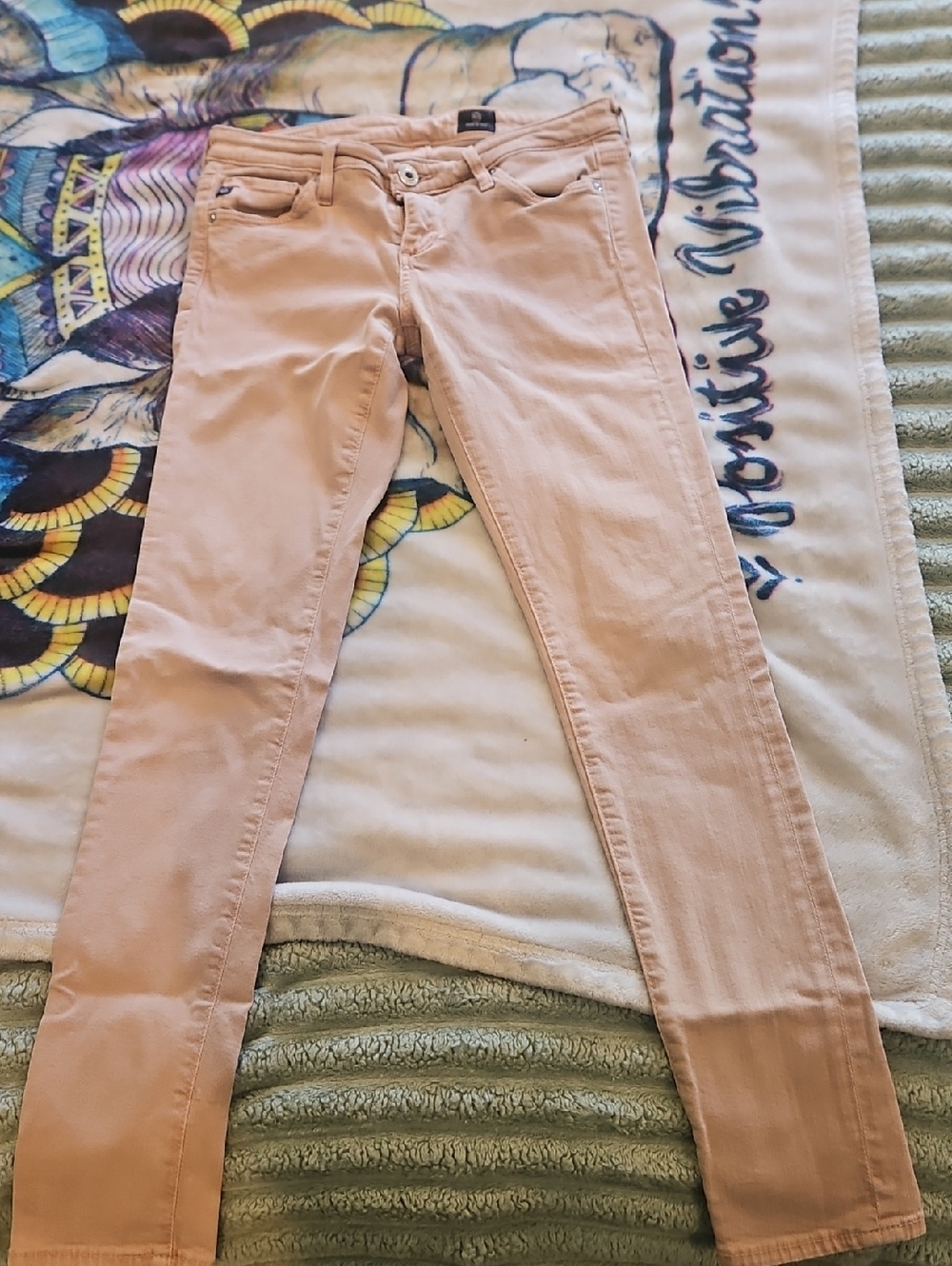 Ag Adriano Goldschmied Light Pink Skinny Jeans Size 25